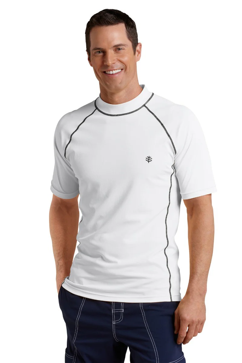 Coolibar – UV zwemshirt korte mouwen heren – Wit