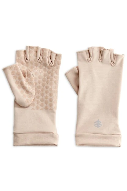 Coolibar – UV-Beschermende vingerloze handschoenen – Beige