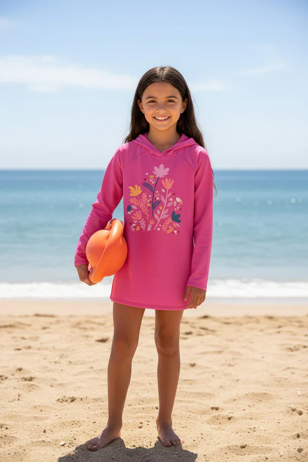 Coolibar – UV Cover Up Dress – Tulip Pink – Blooming Forest