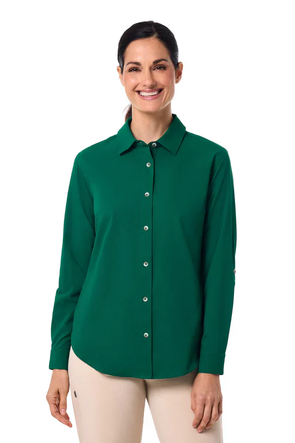 Coolibar – UV-werende Blouse voor dames – Hepburn – Eden Green Coolibar – UV-werende Blouse voor dames – Hepburn – Eden Green