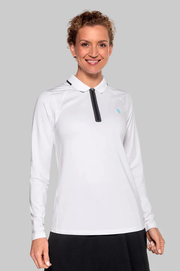 Coolibar – UV Polo Shirt voor dames – Victory Lap – Longsleeve  – White