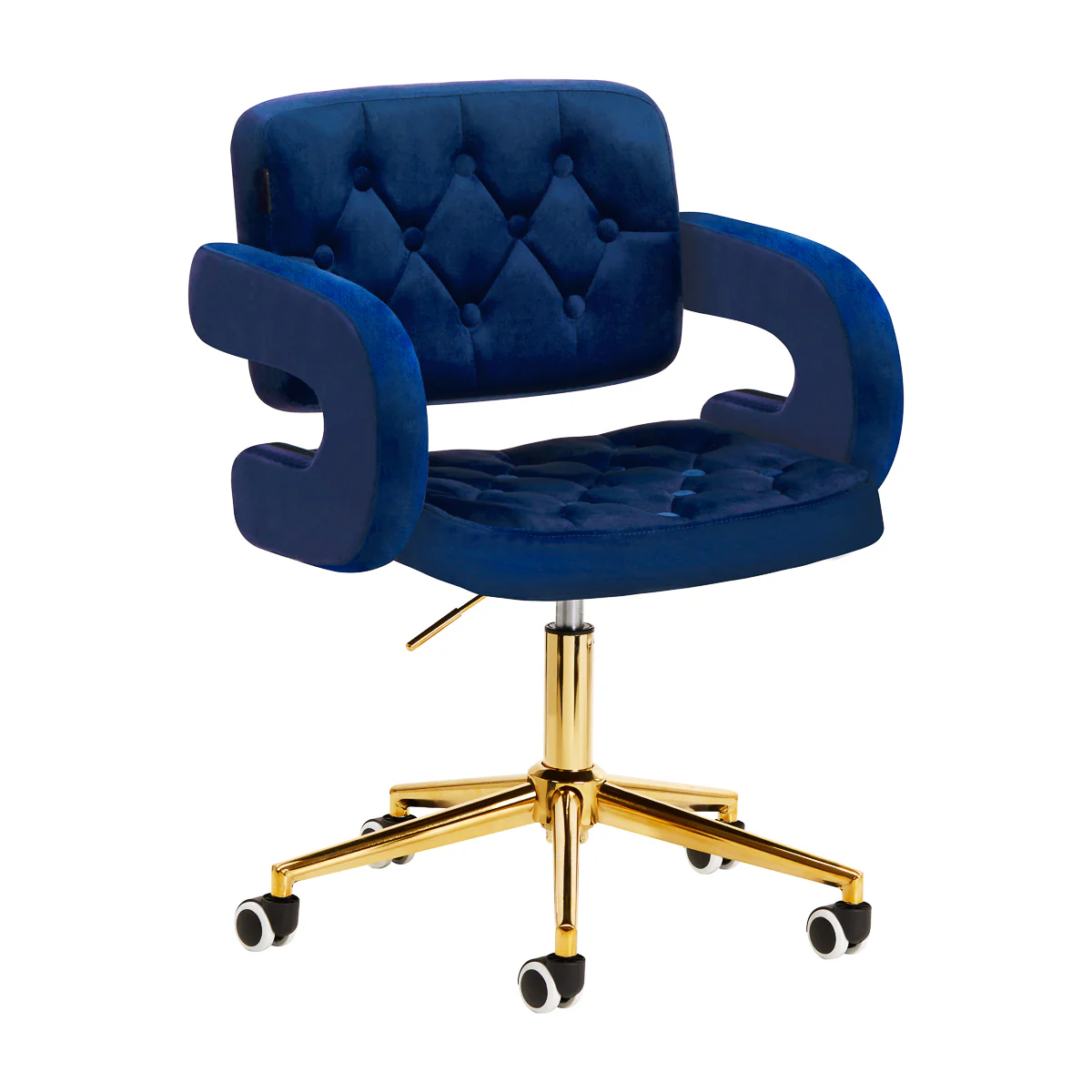 Salonstoel Fluweel Verstelbaar 4Rico QS-OF213G Goud-Marineblauw Salonstoel Fluweel Verstelbaar 4Rico QS-OF213G Goud-Marineblauw