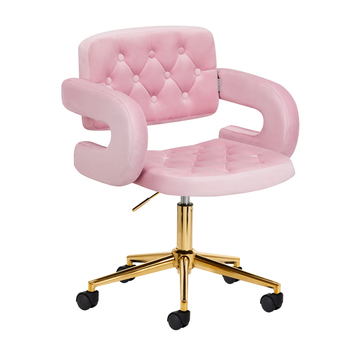 Salonstoel Fluweel Verstelbaar 4Rico QS-OF213G Goud-Roze