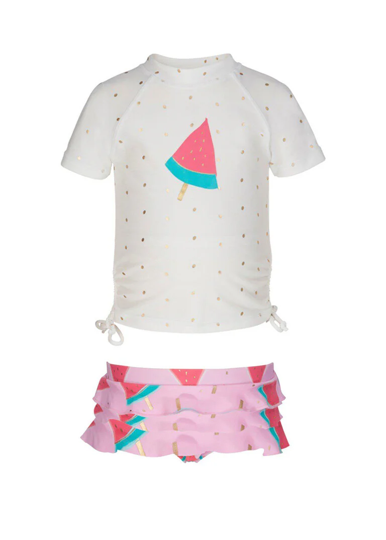 Snapper Rock – UV werend T shirt met broekje voor baby – Watermeloen