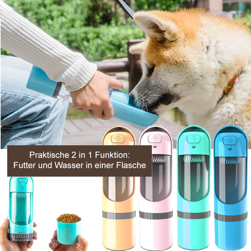 2-in-1 Voeder- en waterfles voor onderweg – PawBuddy