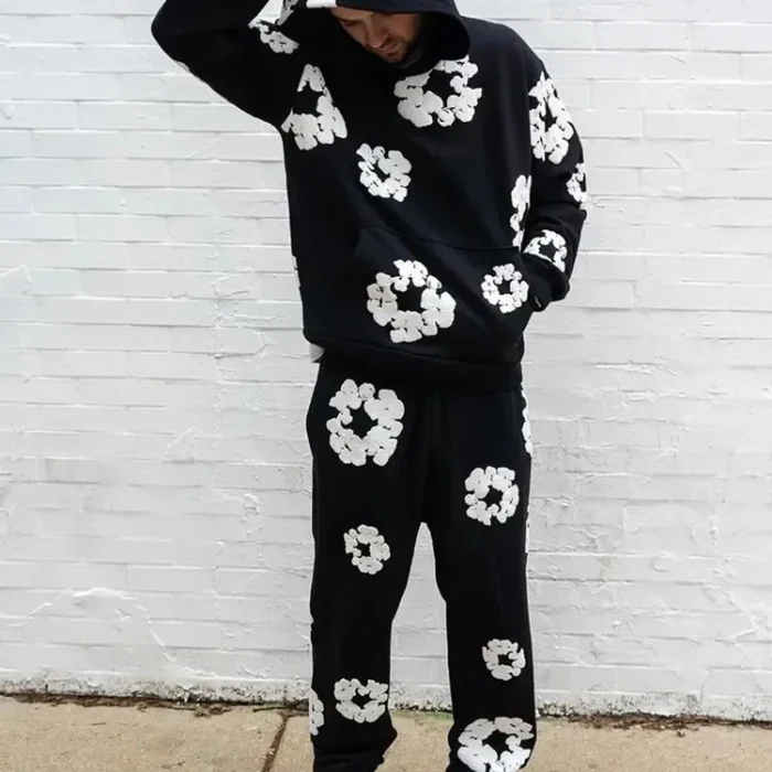 Ensemble Caleb met Hoodie en Wijde Bloemenbroek
