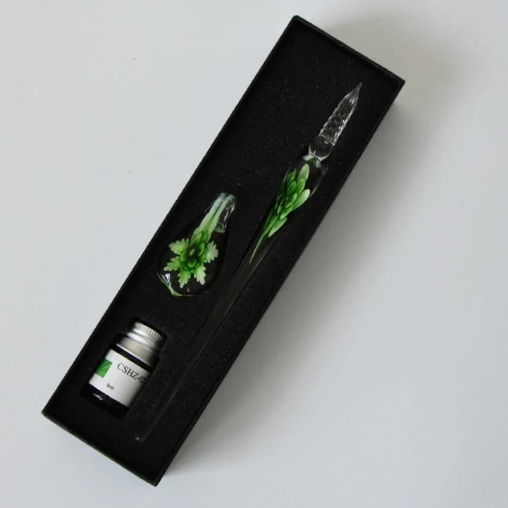 Glas Kalligrafie Stiftset met Inkt en Stift Houder