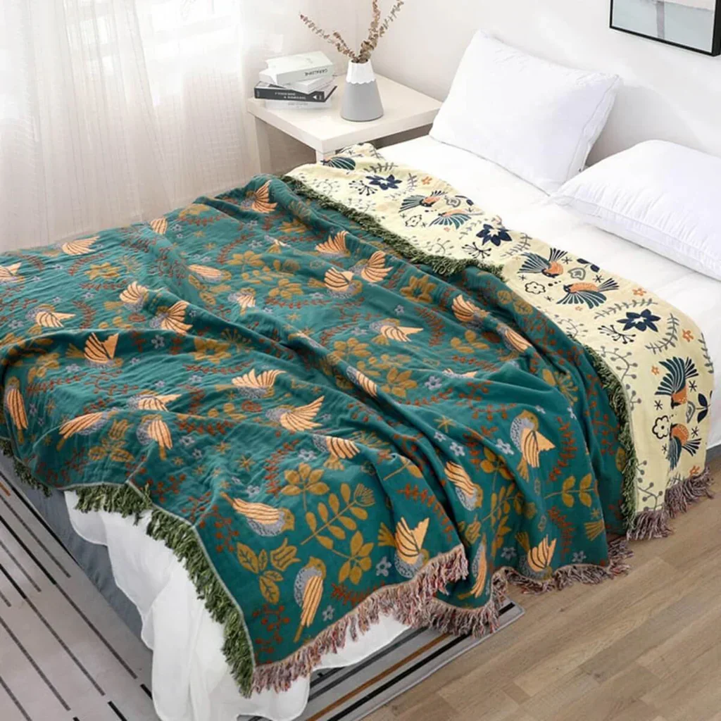 Omkeerbare Scandinavische Deken met Vogeldesign