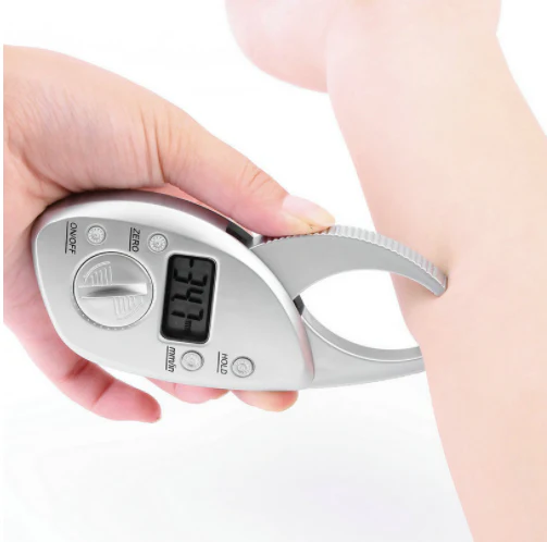 Digitale lichaamsvetmeter, huidplooimeter, LCD-display, analyzer, meetlint, slankheidsweegschaal, gewichtsverlies, antisliphandgreep