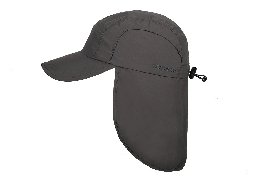 Hatland – Verkoelende UV pet met nekbescherming voor heren – Malcolm – Antraciet