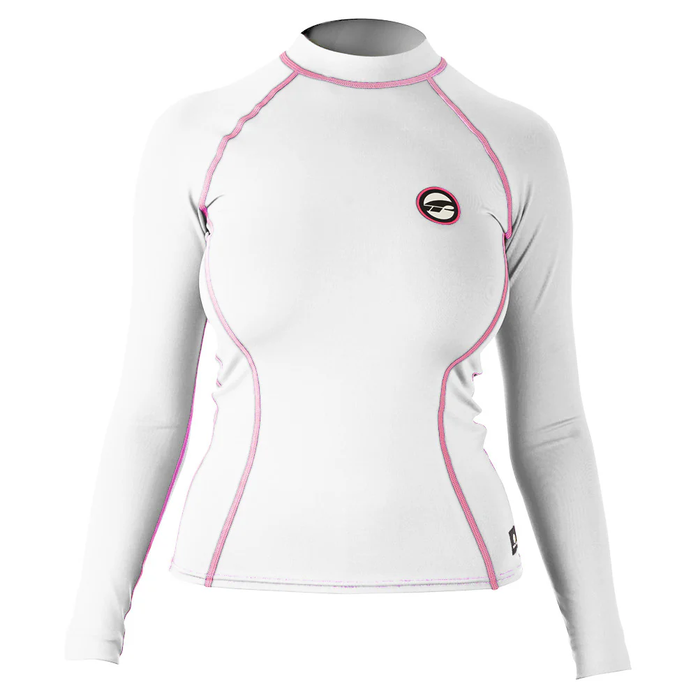 Prolimit – Shirt voor dames met lange mouwen – Wit / roze