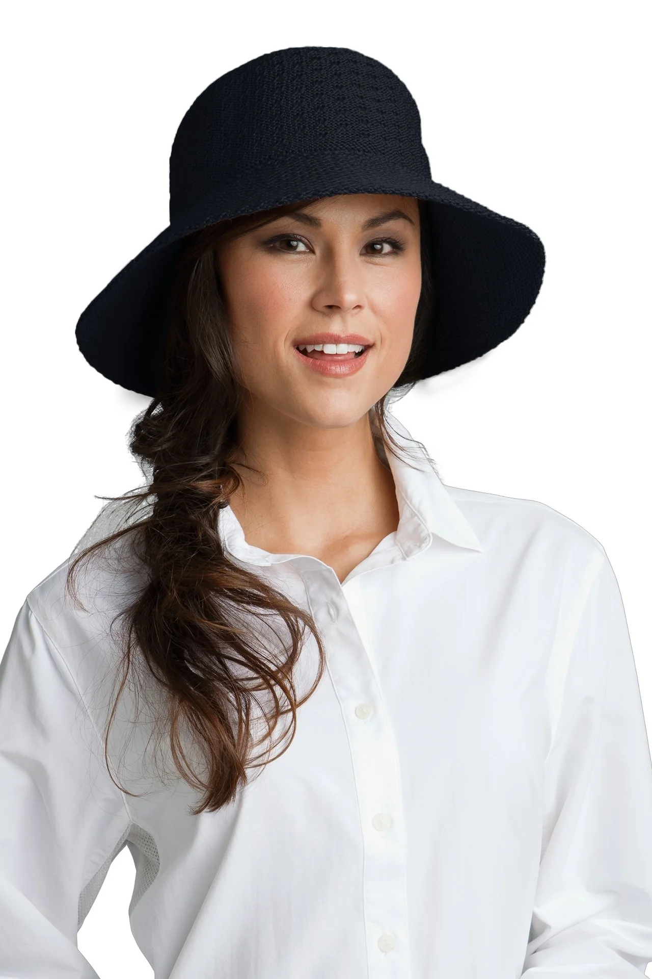 Coolibar – UV-beschermende Marina zonnehoed voor dames – Zwart