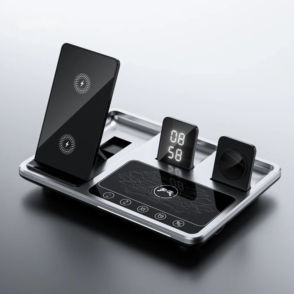 EasyCharge – 4-in-1 Draadloos Oplaadstation voor iPhone, Apple Watch en AirPods – Snelle en Efficiënte Oplader