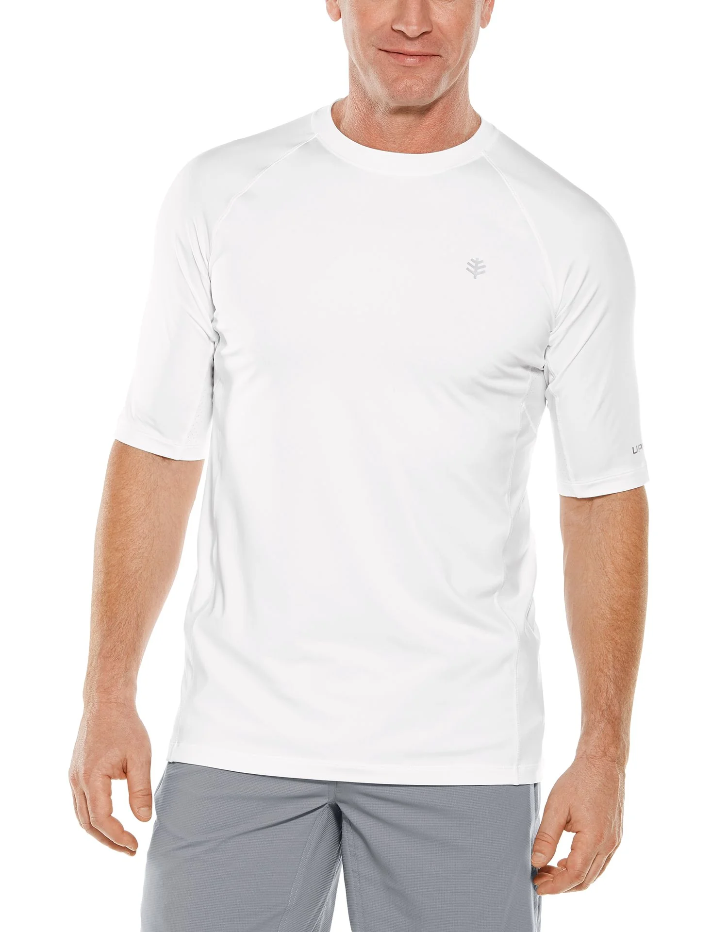 Coolibar – UV sportshirt voor heren – Agility Performance – Wit Coolibar – UV sportshirt voor heren – Agility Performance – Wit