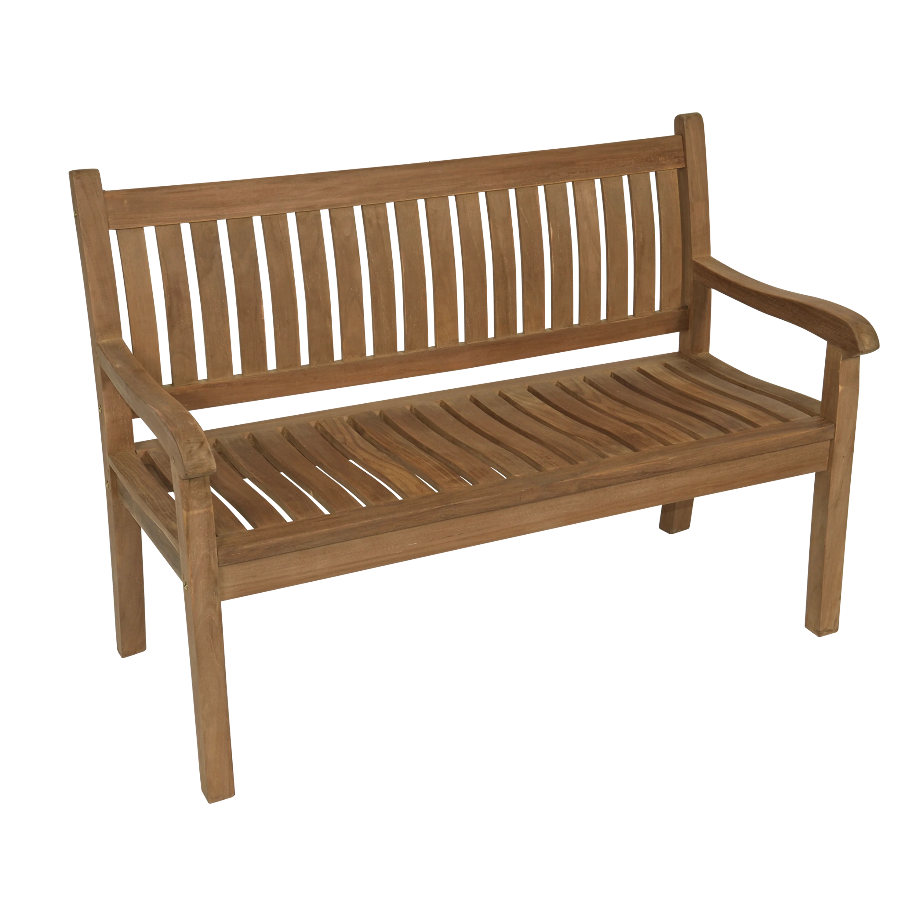 Bank teak gebogen rug 180cm