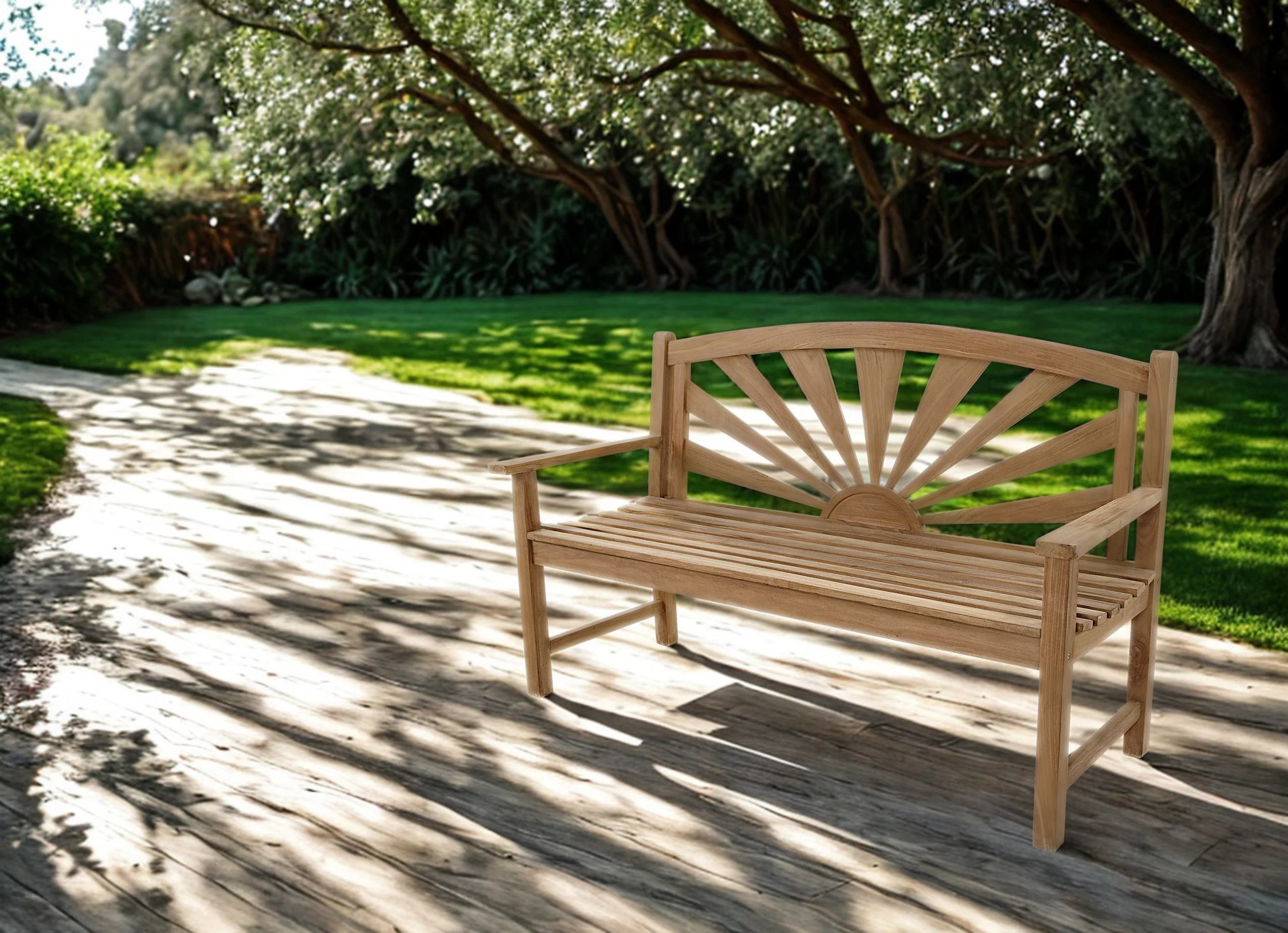 Bank teak Sunburst 156cm