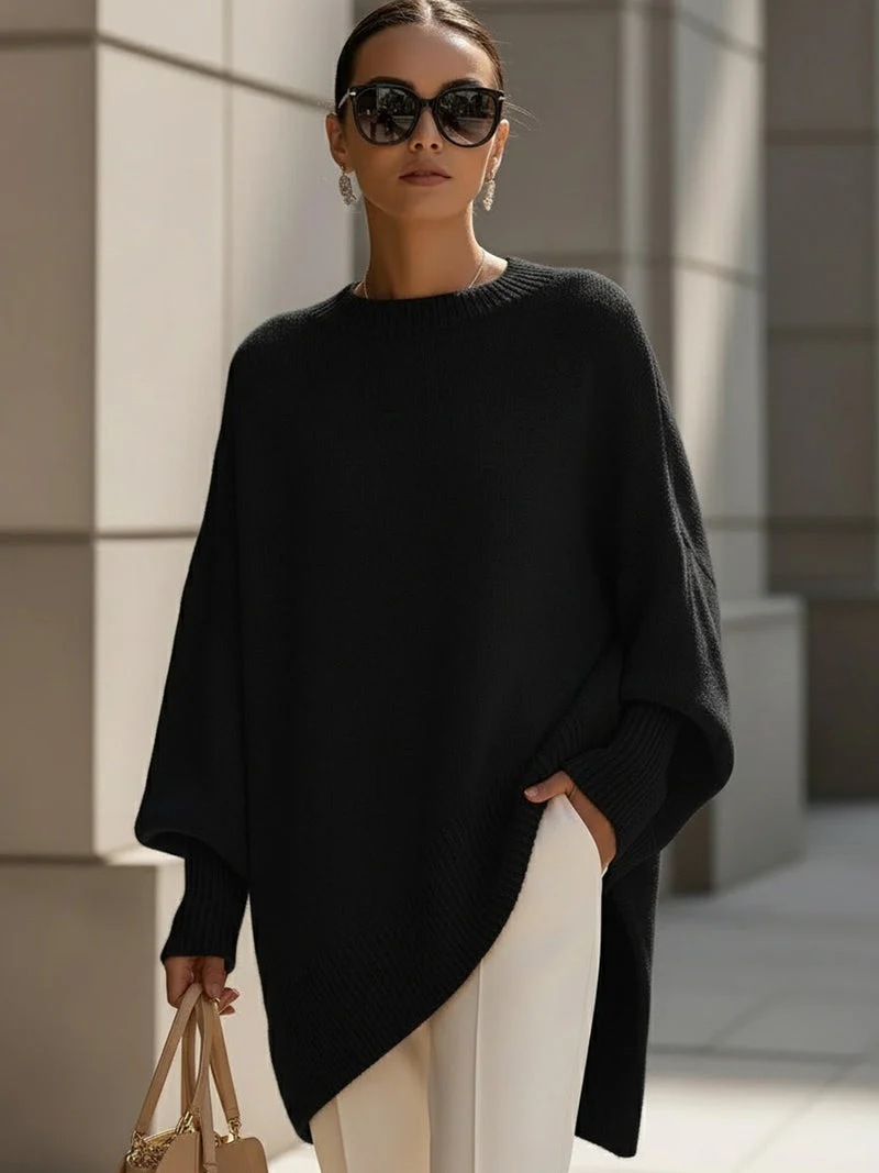 Kimia – Oversized Gebreide Ronde Hals Trui