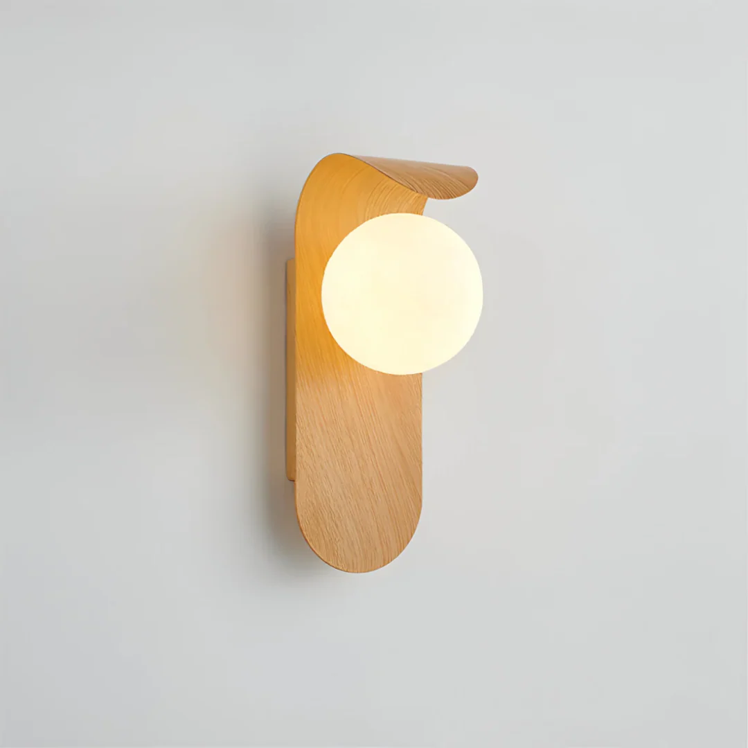 Scandinavische Houten Globe Wandlamp LED 1-Licht