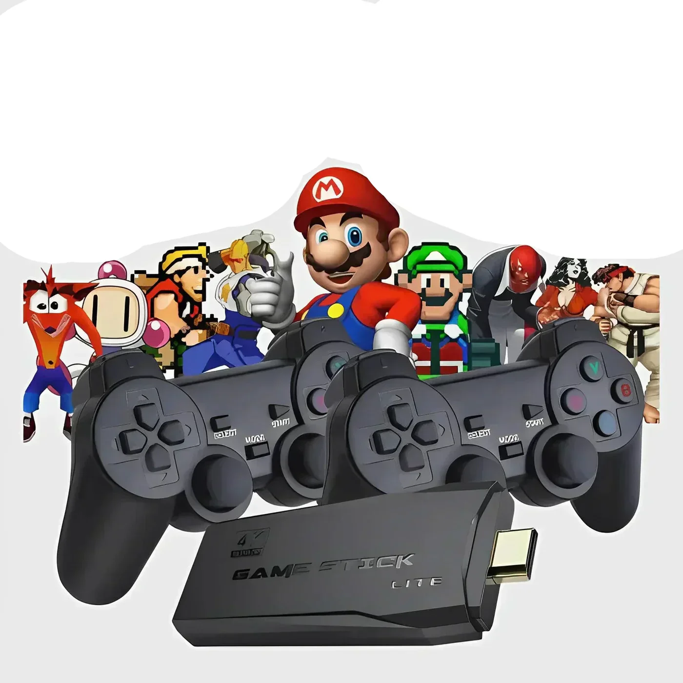 PixelDrive 64gb: Origineel met 2 Controllers – Meer dan 20.000 Spellen van Mario tot Pokémon