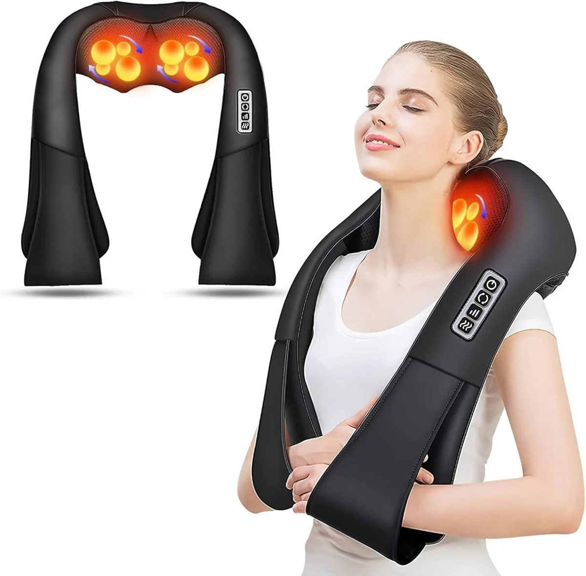Shiatsu-Massagekussen met Infrarood – FlowRelief
