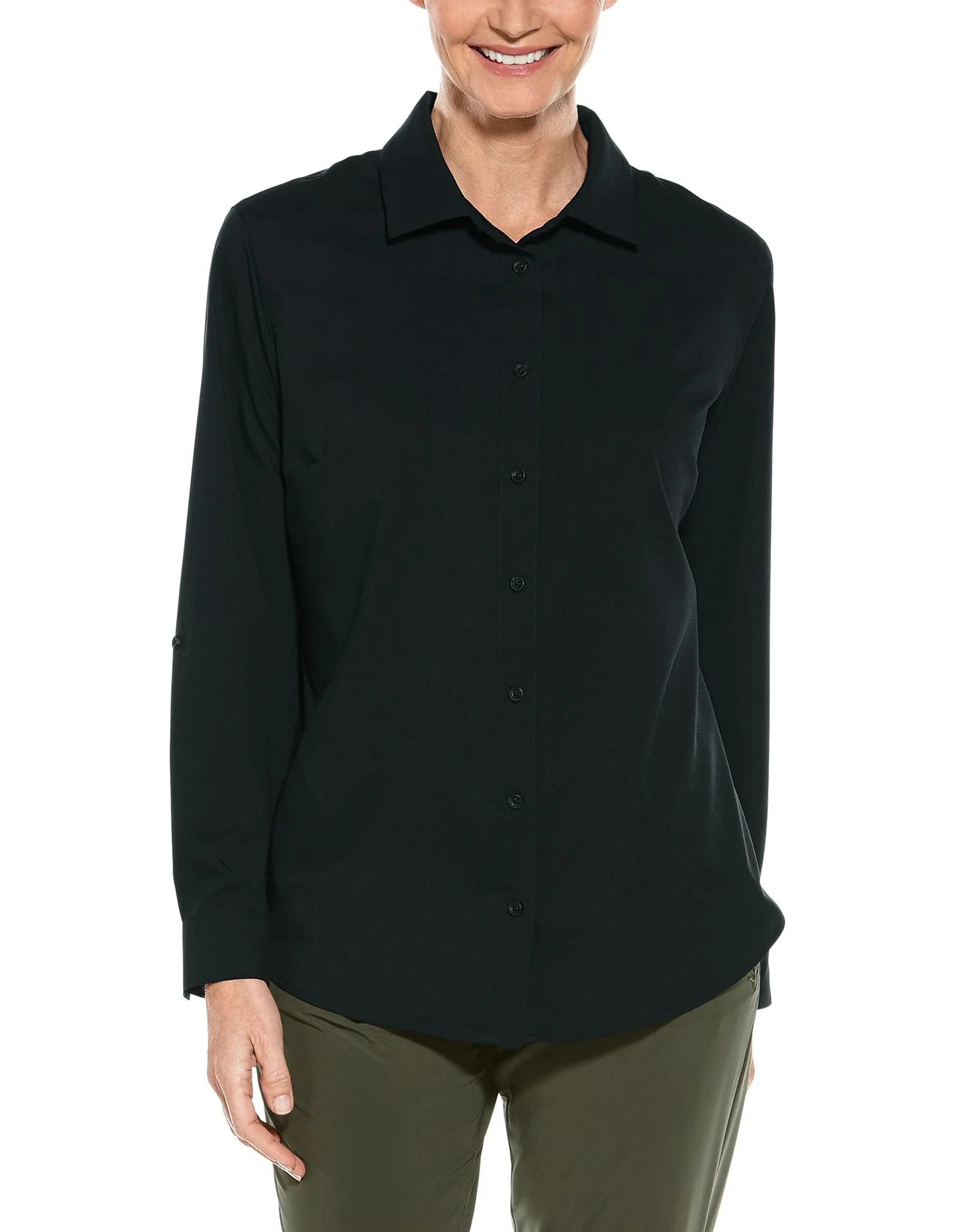 Coolibar – UV-werende Blouse voor dames – Hepburn – Zwart Coolibar – UV-werende Blouse voor dames – Hepburn – Zwart