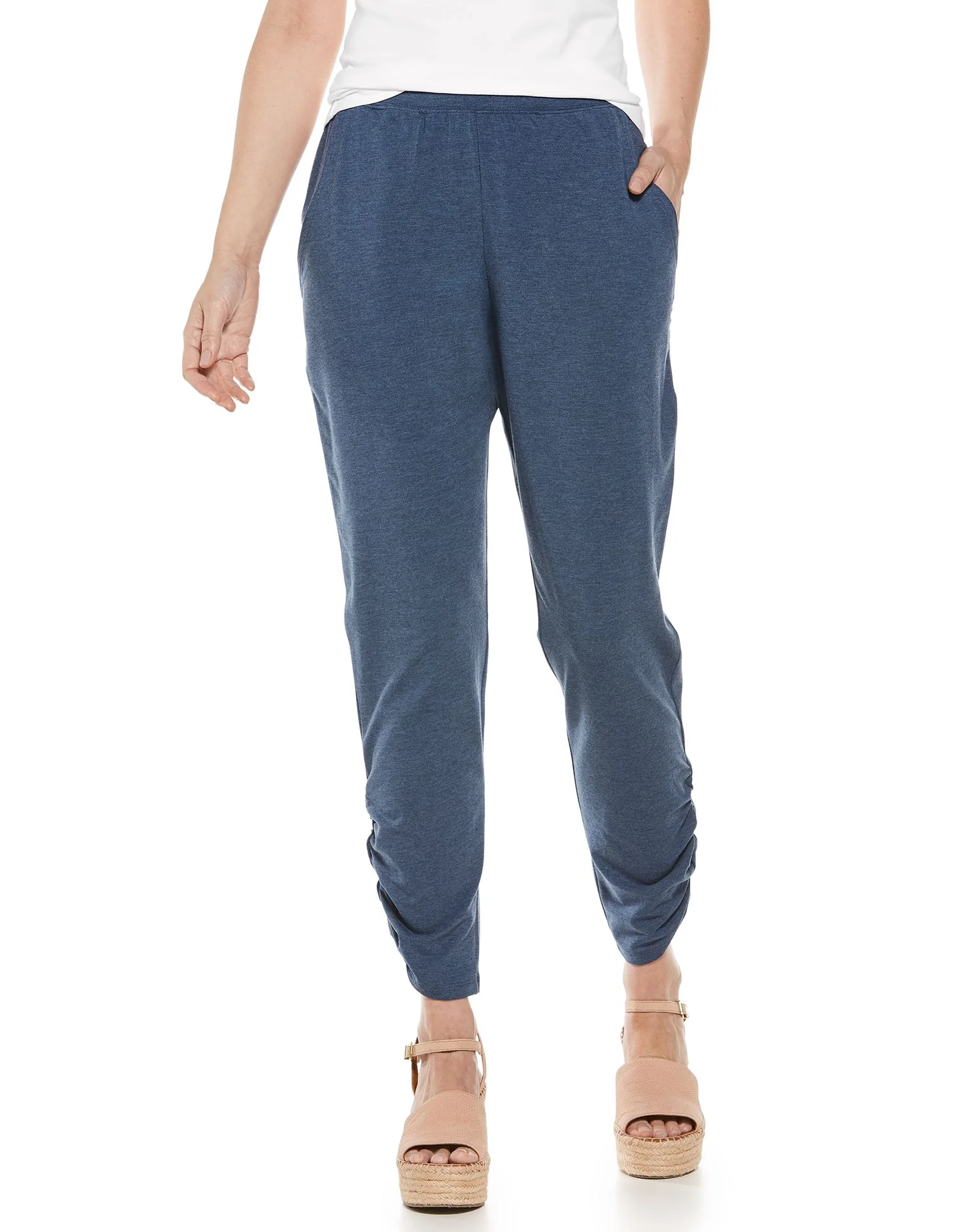 Coolibar – Casual UV-broek voor dames – Café Ruche – Denimblauw