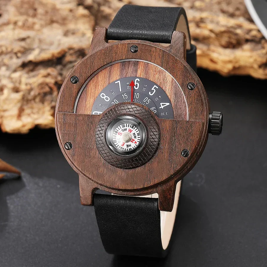 RAMON – HOUTEN HORLOGES MET LEEREN BAND