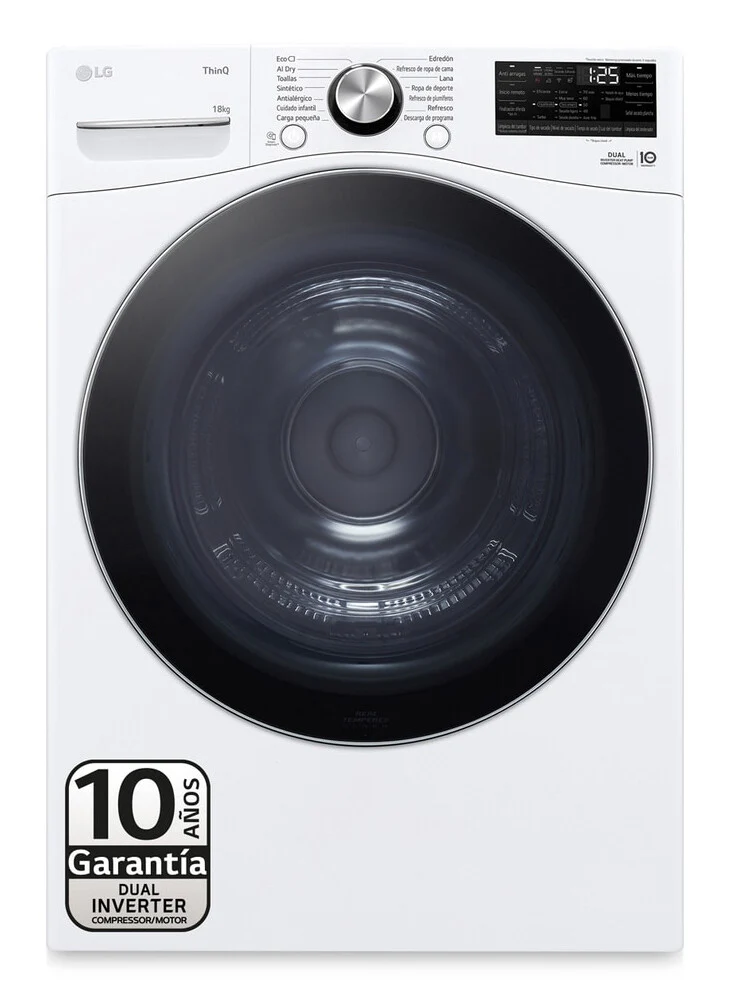 LG RH18U8AVCW wasdroger Vrijstaand Voorlader 18 kg Wit