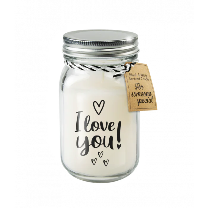 Black & White scented candles – I love you