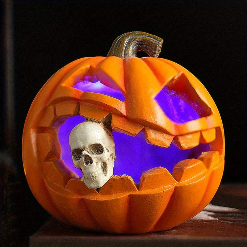 Spookachtige Realistische Jack O’Lantern Halloween Decoratie | Schedel Accessoire