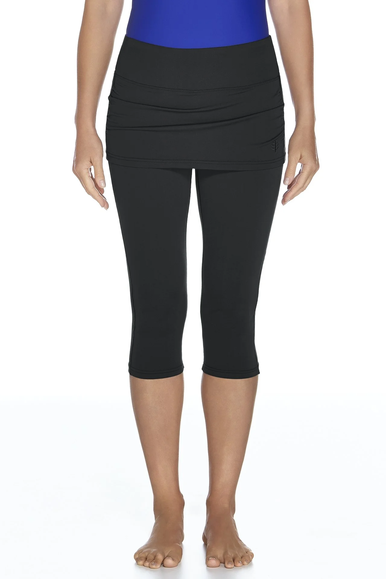 Coolibar – UV Werende capri legging met rokje dames – zwart