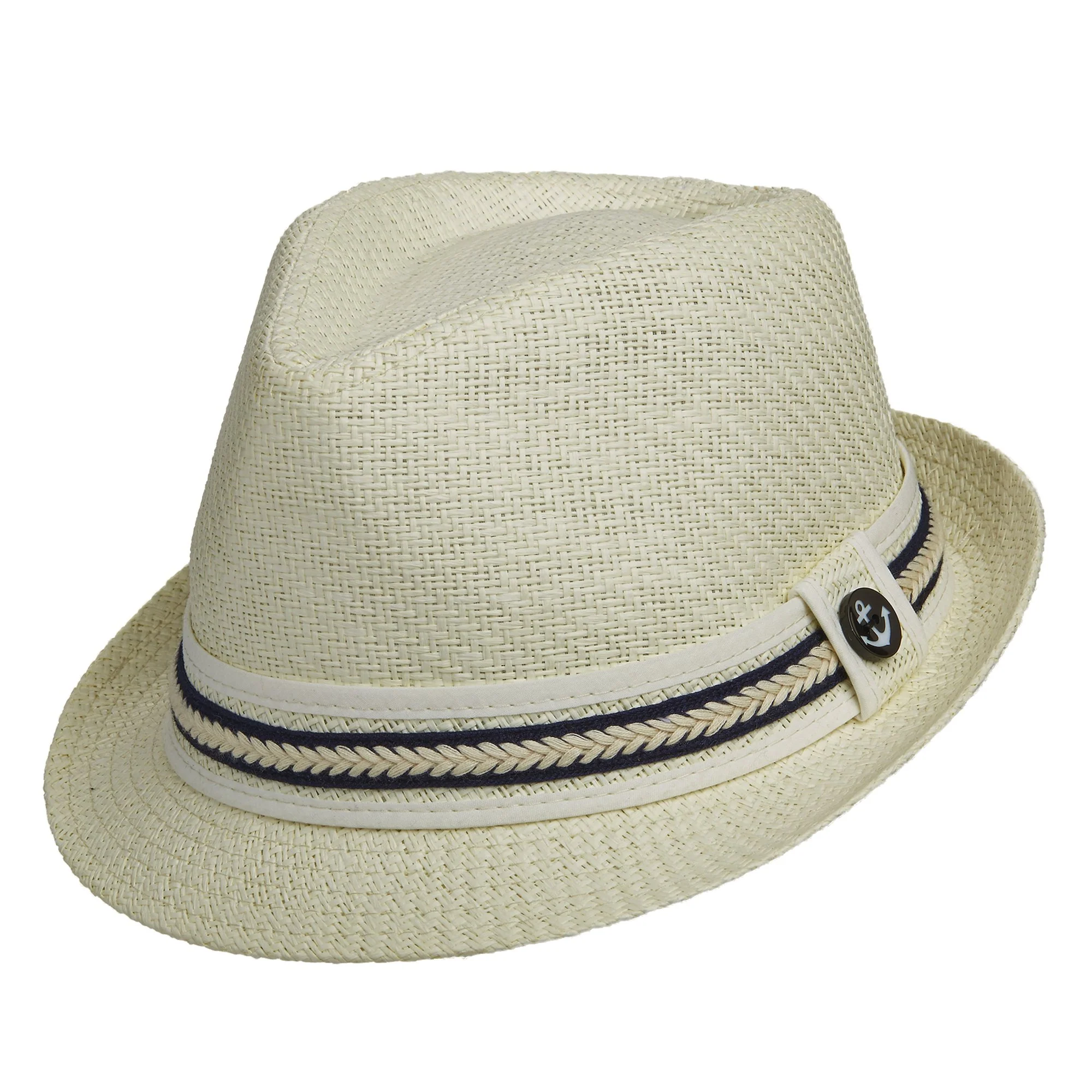 Tropical Trends – Papier gevlochten Fedora hoed voor dames – Ivoor