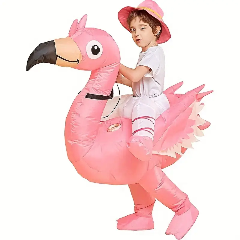 FlamingoRider – Grappig Opblaasbaar Flamingo Kostuum voor Carnaval & Feestelijke Evenementen