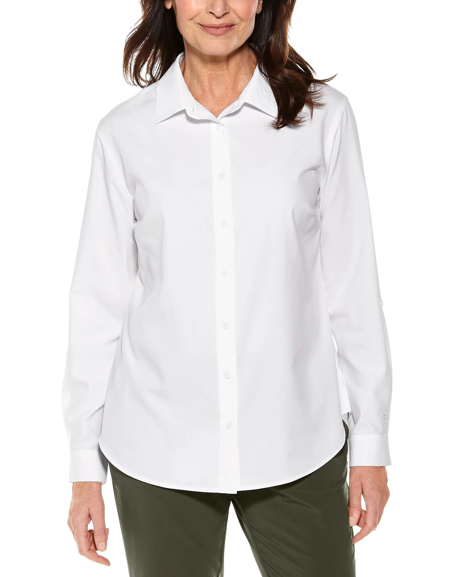 Coolibar – UV-werende Blouse voor dames – Hepburn – Wit Coolibar – UV-werende Blouse voor dames – Hepburn – Wit
