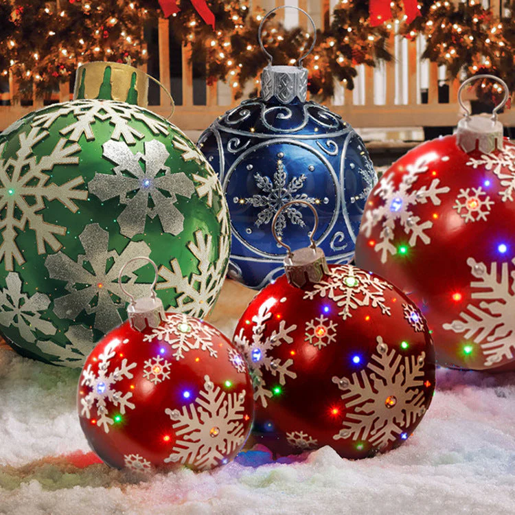 Opblaasbare Kerstbal Buiten Decoratie 60cm – Weerbestendige PVC Kerstdecoratie
