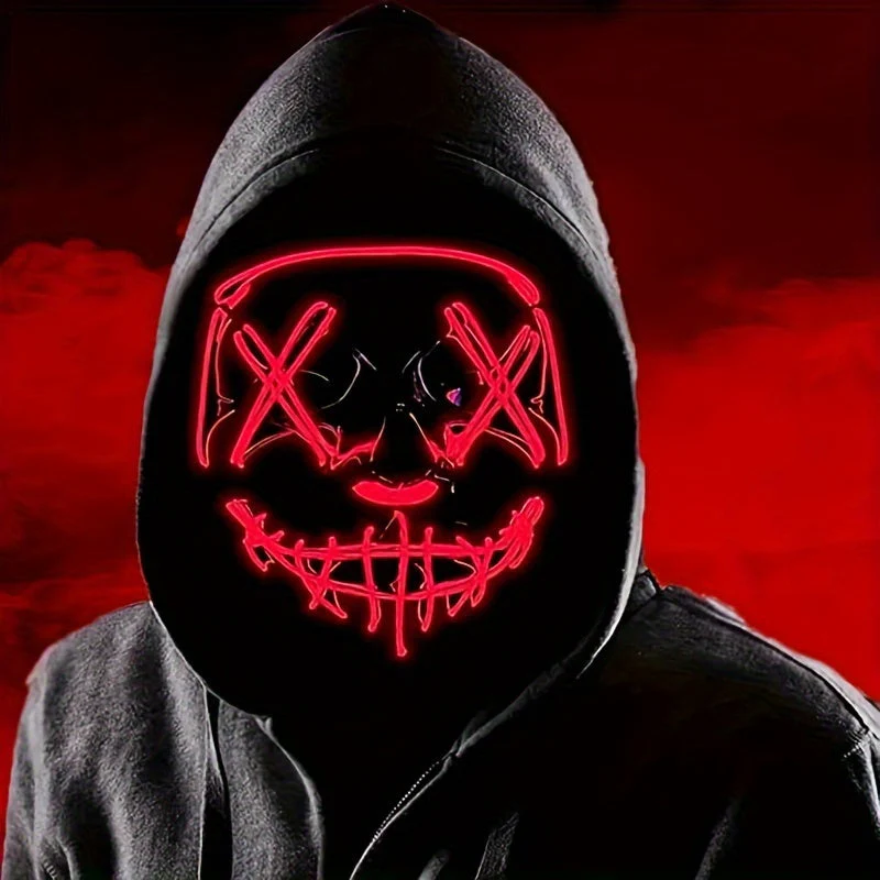 Mannen’s Engeleng LED Halloween Masker | Verlichte Anonieme Cosplay