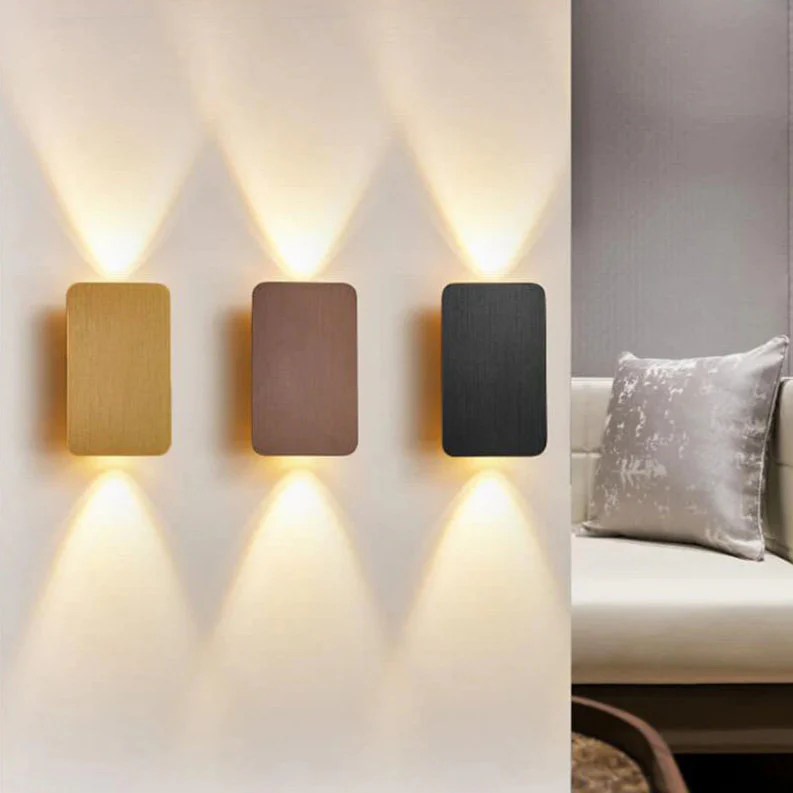 Noordse Minimalistische Glazen Rechthoekige LED Wandlamp 2-Licht