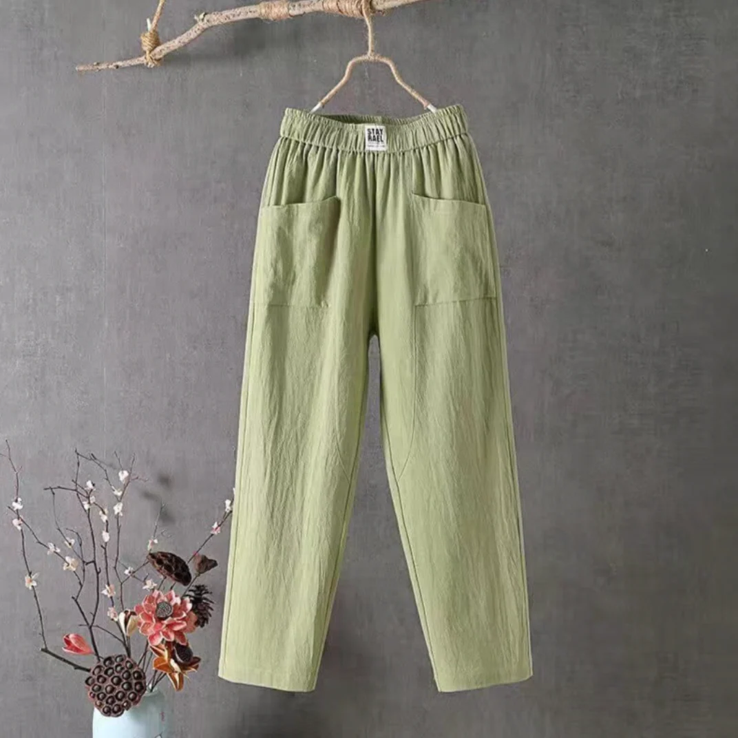 Casual Broek met Elastische Taille en Zakken voor Dames | Ideaal voor Warme Dagen