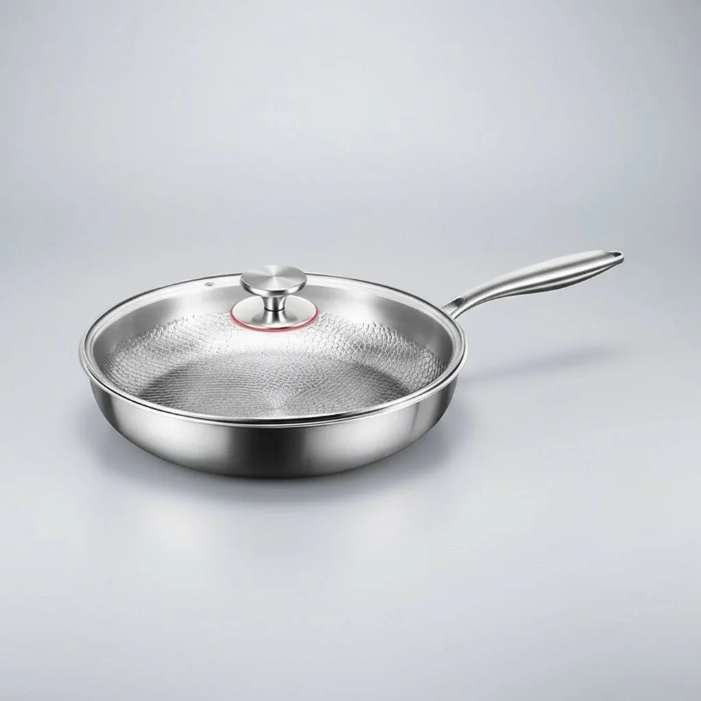 COOKVION – Titanium Gehamerde Anti-aanbak Koekenpan Voor Inductiekookplaten En Moderne Keukens