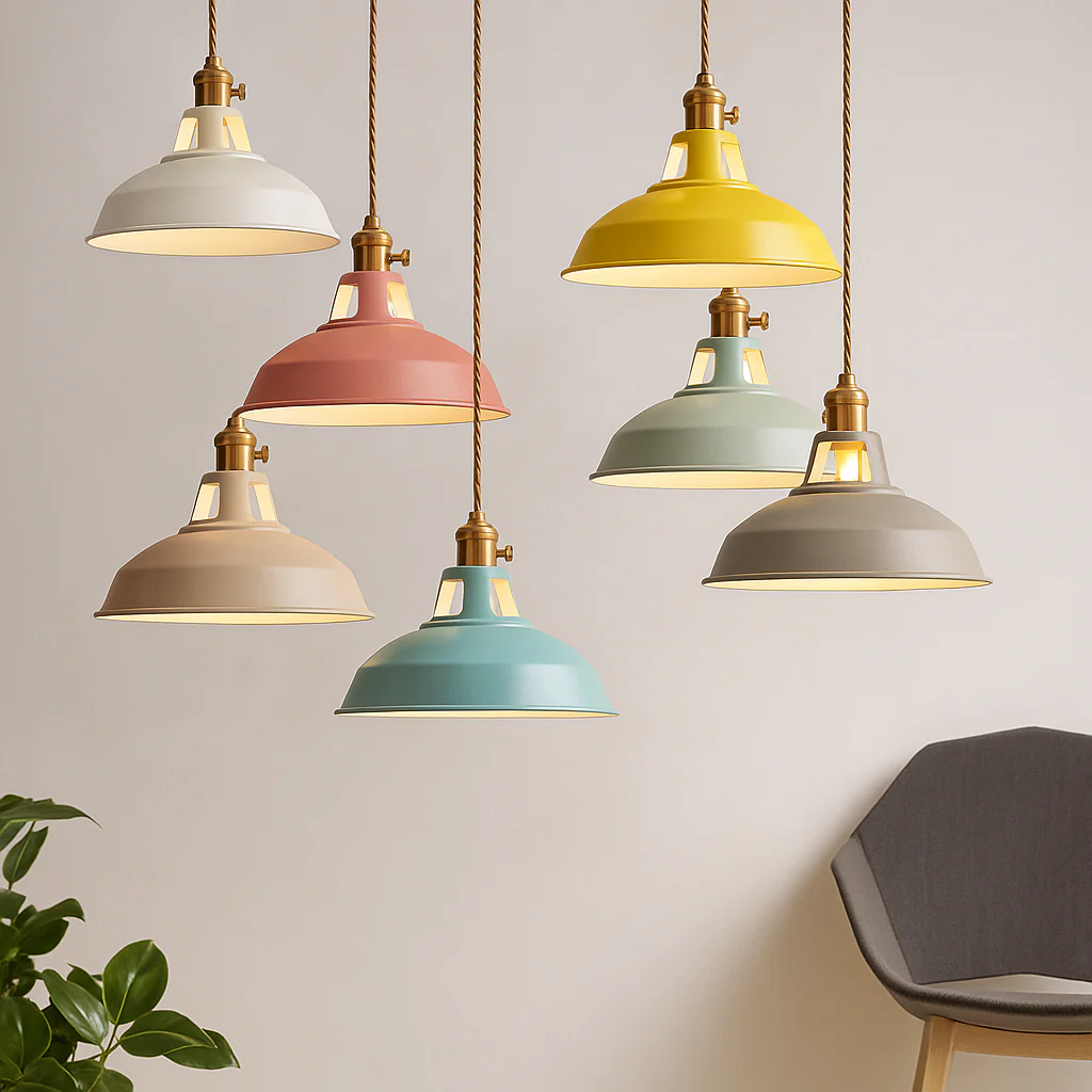 Industriële kleurrijke metalen dompendel LED 1-licht