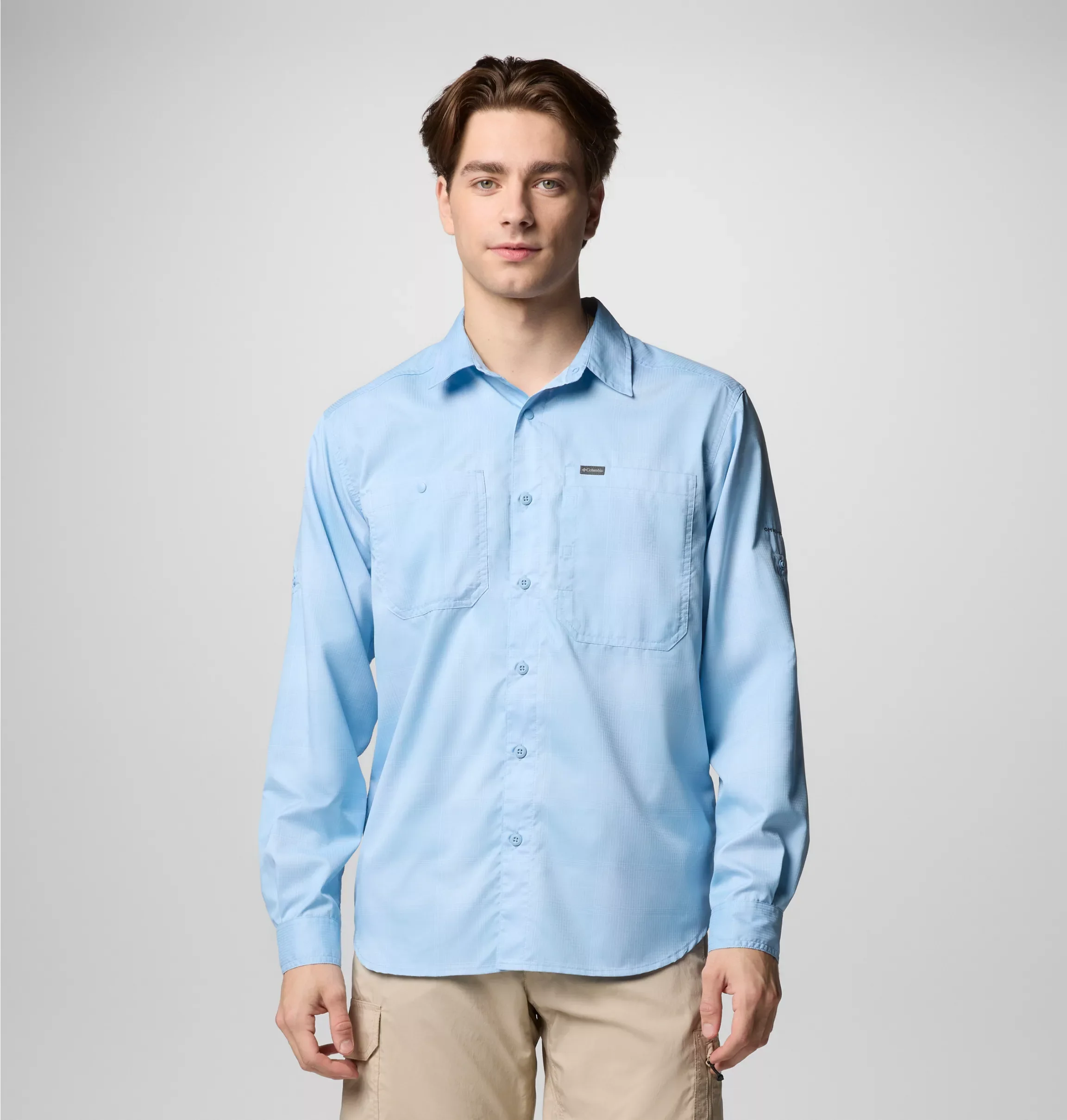 Columbia Heren UV overhemd Silver Ridge Utility Lite Plaid Blue Long Sleeve