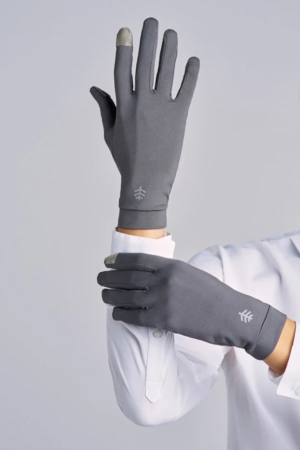Coolibar – UV-werende handschoenen voor volwassenen met touchscreen- Gannett – Houtskoolgrijs