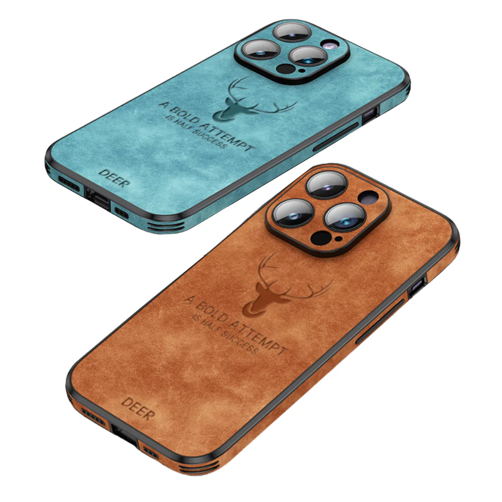 Deer – Luxe Leren iPhone Hoesje met Stijlvol Design en Schokbestendige Bescherming
