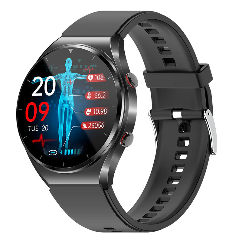 Een-Klik Bloedglucose|Bloedglucose Bloeddruk EKG|EKG HRV Hartslagmonitor Gezondheids-Smartwatch