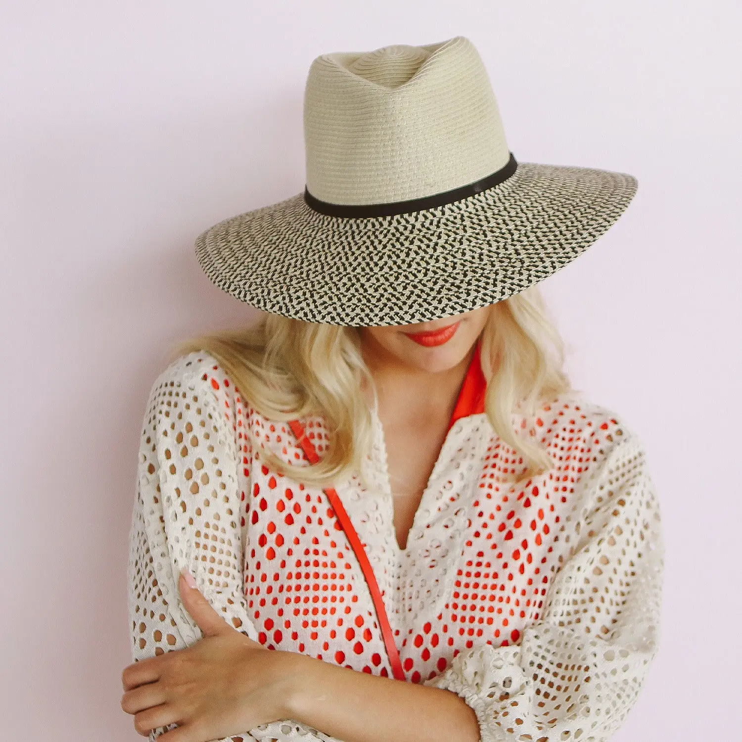 360FIVE Everyday – zonnehoed Gemma Fedora – Ivory/Zwart