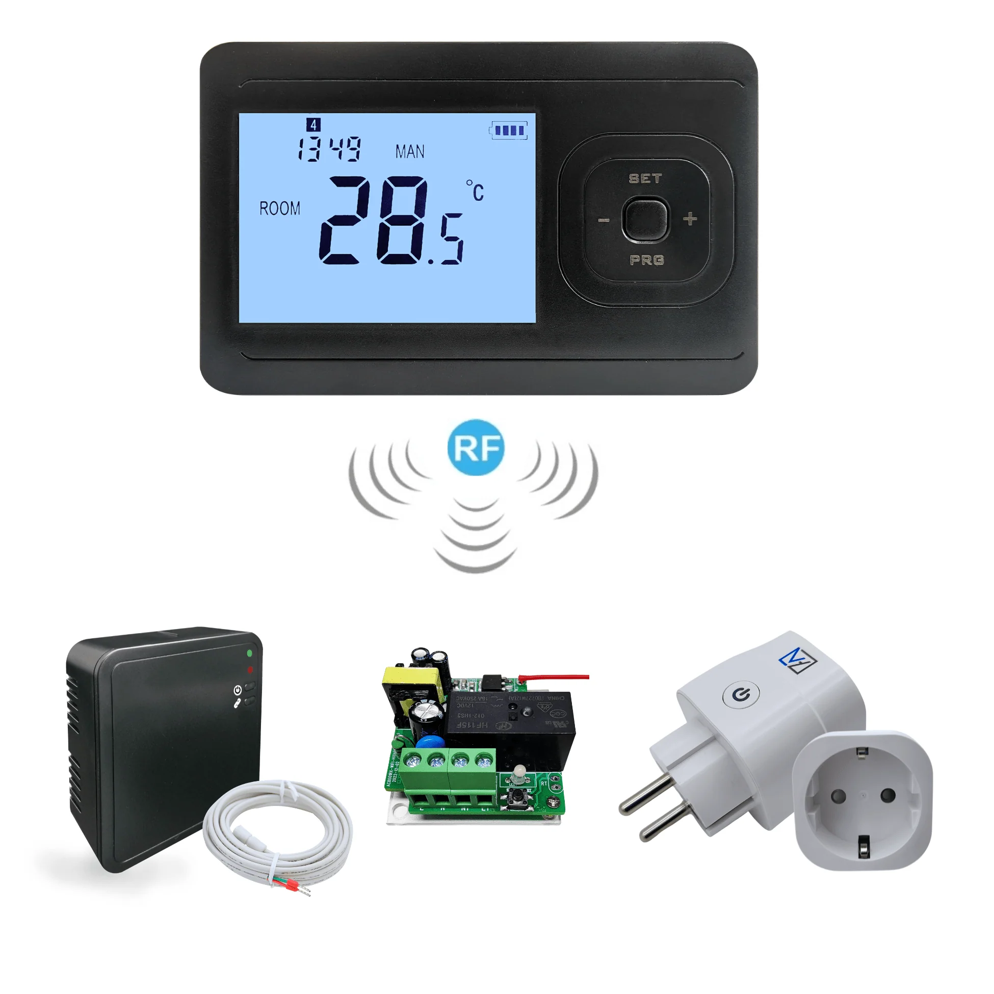 “Echo” Draadloze programmeerbare thermostaat – Zwart
