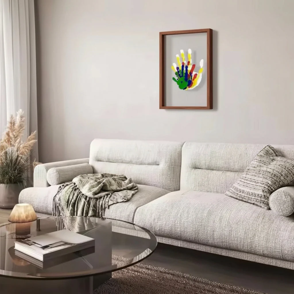 Kleine Sporen – Baby Herinneringslijst Van Hout Met Klei Voor Hand- & Voetafdrukken - Afbeelding 3