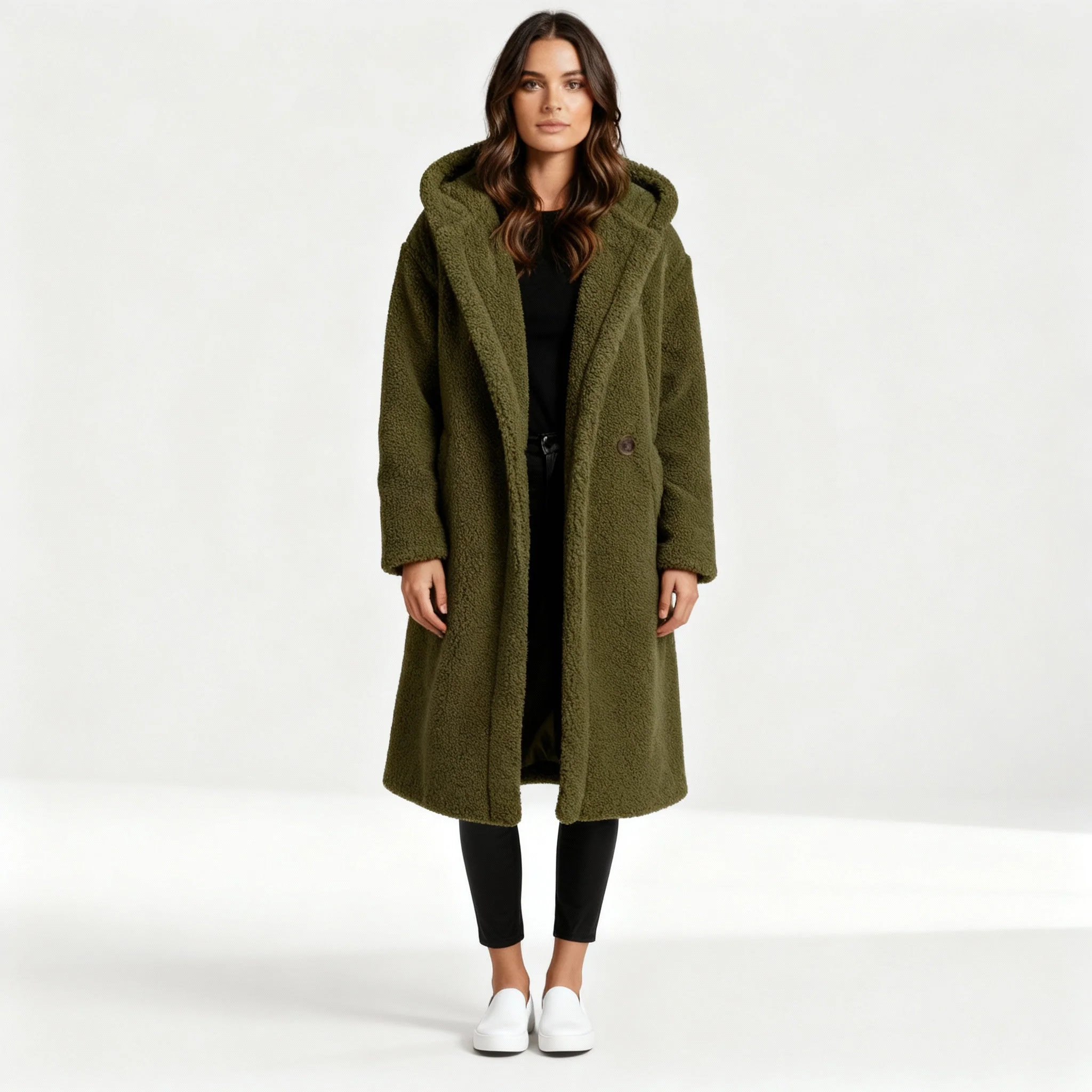 Dames Teddy Mantel met Kapuze | Heidi-Mode