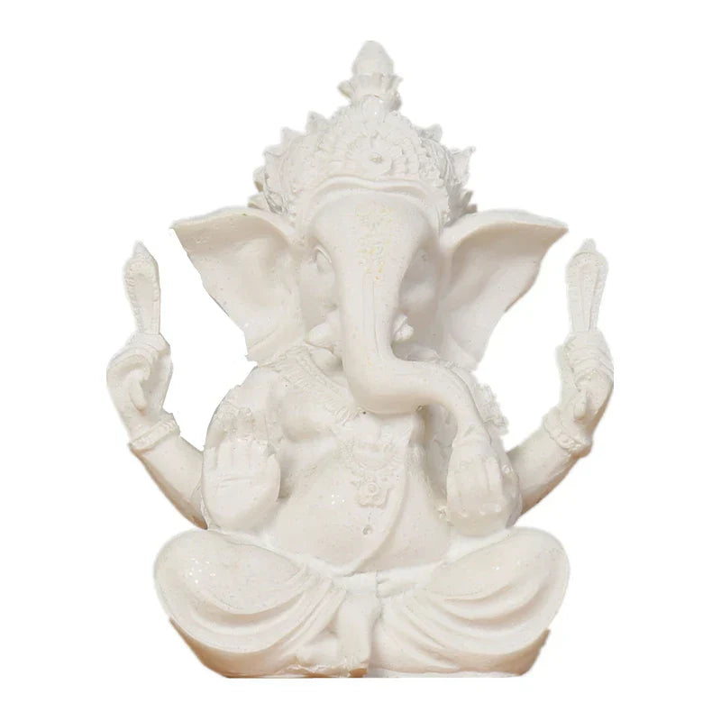 Huisdecoratie Natuur Zandsteen Indische Ganesha Beeld Religieuze Hindoe Olifant God Standbeelden Fengshui Olifantenkop Boeddha