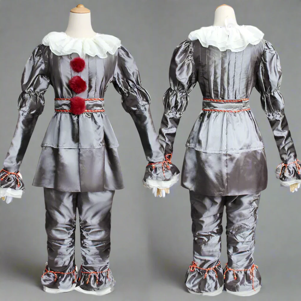 Halloween Kinderen Clown Kostuum Satijn Chiffon Set